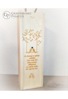 Graviruota vyno dėžė "Du paukščiai"